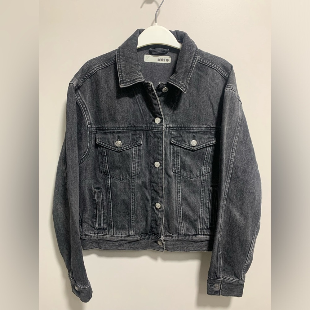 TOPSHOP Moto Black Denim Jacket